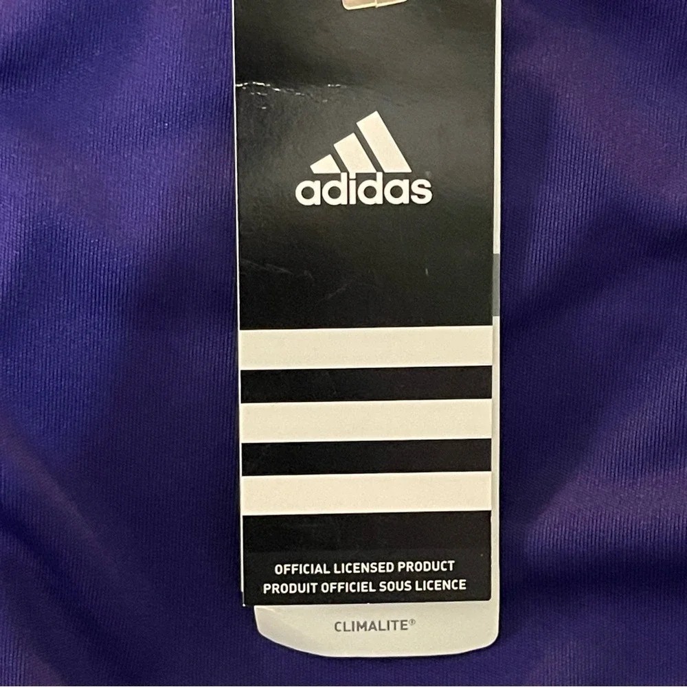 adidas men's purple quarter sleeve athletic shirt‎